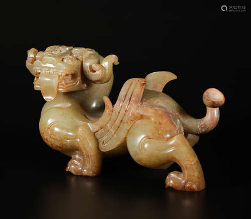 hetian jade beast from Han漢代和田玉獸