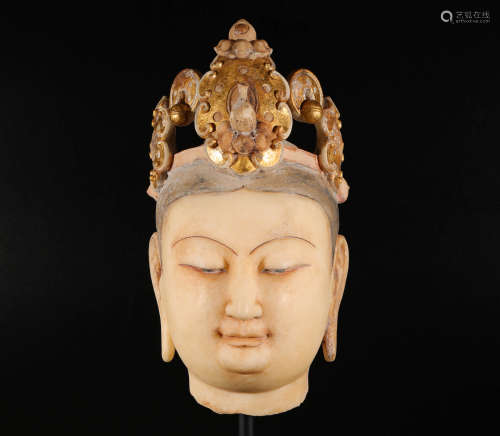 Avalokitesvara painted with gold from the Northern Wei北魏觀音描金頭像