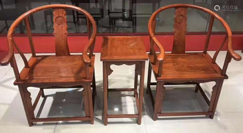 SET OF HUALI WOOD TABLE&CHAIR