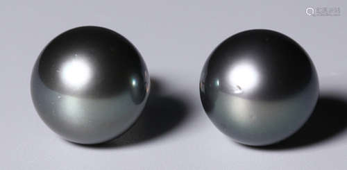 PAIR OF NATURE BLACK PEARLS EARRINGS