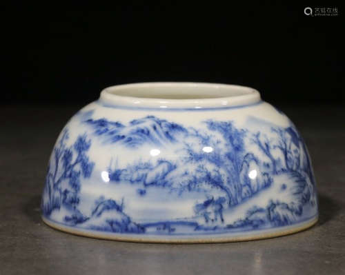 CHINESE BLUE & WHITE WATER POT