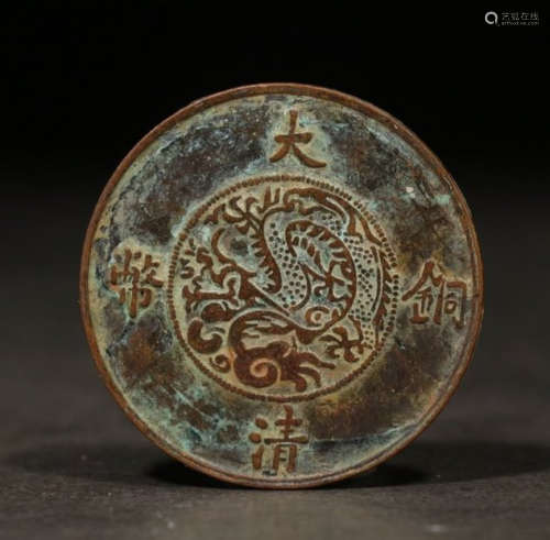CHINESE BRONZE DRAGON COIN