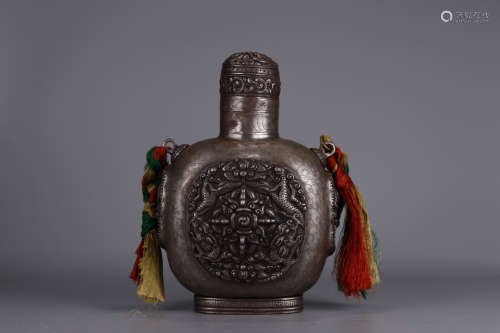 CHINESE SILVER POT W/ COVER