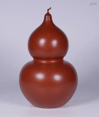 CHINESE ZISHA GOURD VASE