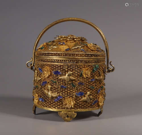 CHINESE GILT SILVER CENSER