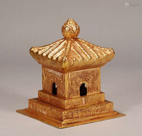 Tang Dynasty -Silver Gilt Relic Stupa