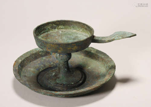 Han Dynasty - Bronze Lamp / Candle Stand