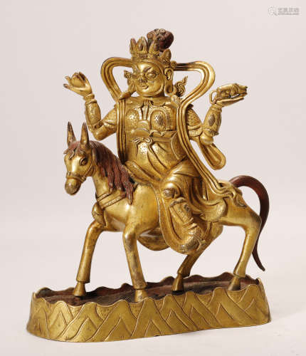 Qing Dynasty - Gilt God of Wealth Statue
