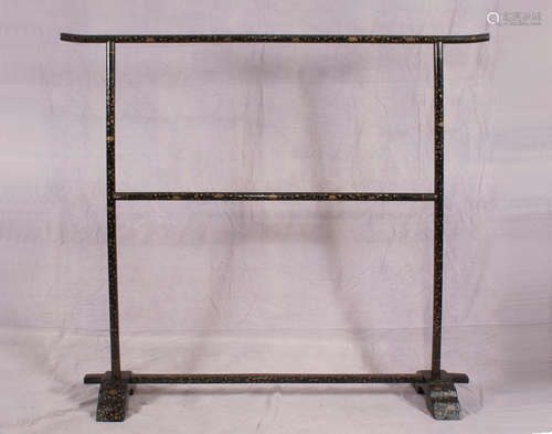 Japanese black and gold lacquer robe rack