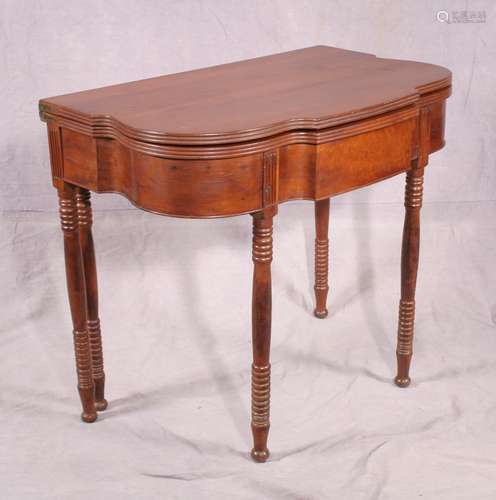 American cherry and walnut game table, c. 1850