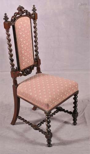 Diminutive hardwood tall-back chair, 19th c.