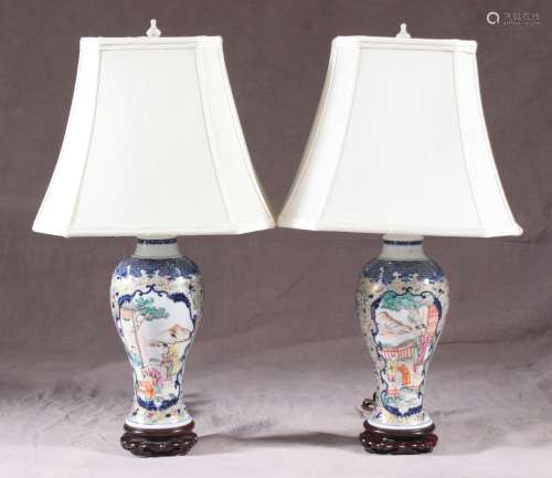 A pair of 18th century Chinese export vessels made into