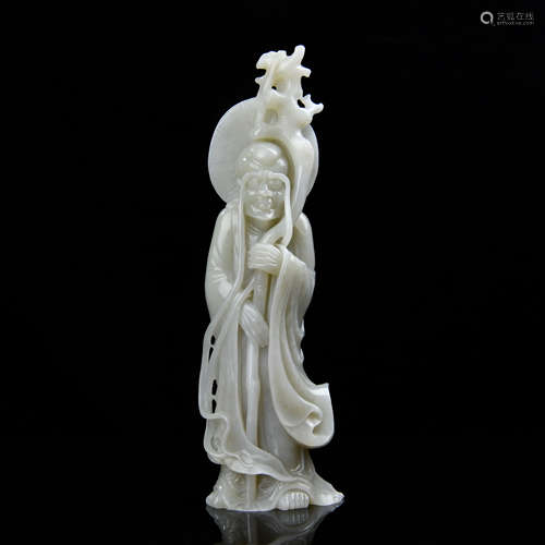 Finley Carved White Jade Lohan Figure