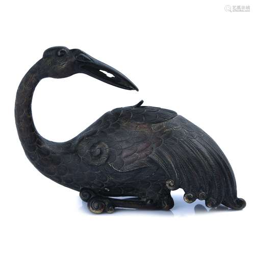 Chinese Bronze 'Crane' Incense Burner