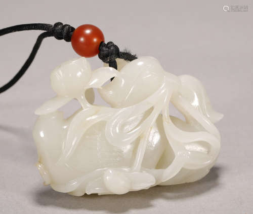 Qing Dynasty - Hetian Pebble Jade Mandarin Duck Ornament