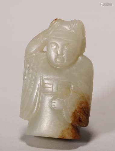 Qing Dynasty - Hetian Jade Figure Ornament