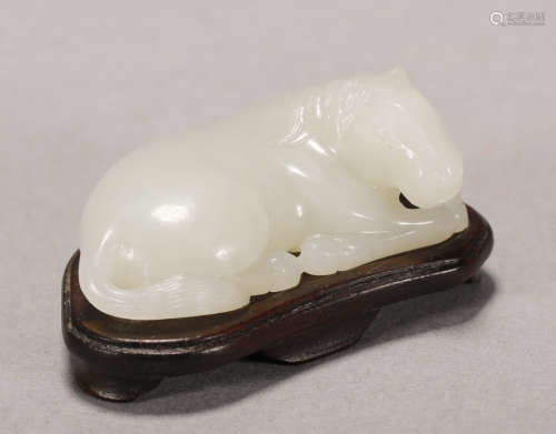 Qing Dynasty - Hetian Jade Horse Ornament