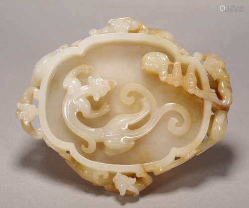 Qing Dynasty - Hetian Jade Dragon Brush Wash