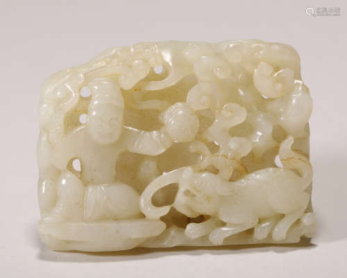 Yuan Dynasty - Hetian Jade Plaque