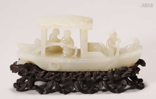 Qing Dynasty - Hetian Jade Fishing Decoration