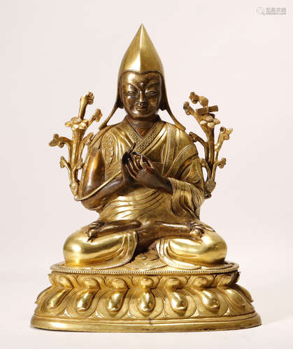 Qing Dynasty - Gilt Buddha Statue