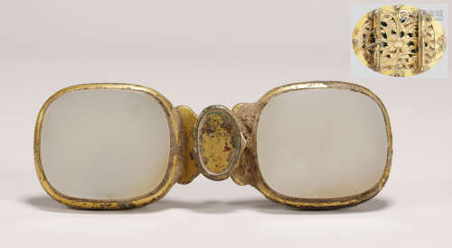 Qing Dynasty - Gilt with Hetian Jade Buckle