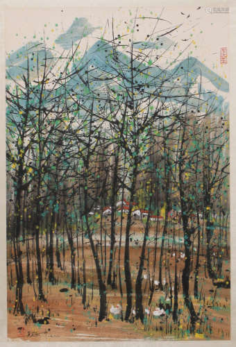 Wu Guanzhong - Forest Painting