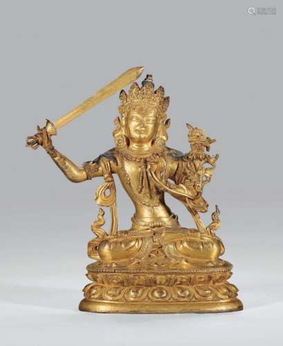 清中期  铜鎏金度母像