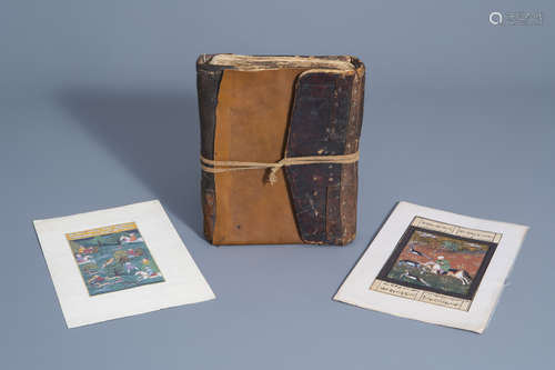 Two Persian miniatures and a Koran, 19th/20th C.