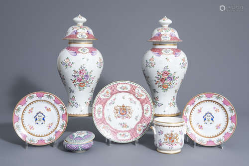 A collection of Samson Chinese armorial and famille rose style porcelain, Paris, 19th/20th C.