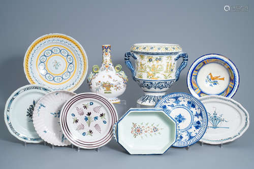 A varied collection of Brussels, French and Spanish pottery, 18th C. and later