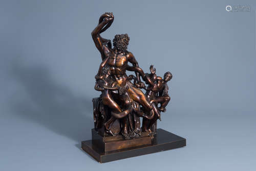 After the antiques: Laocošn and his sons, patinated bronze, France, 19th C.