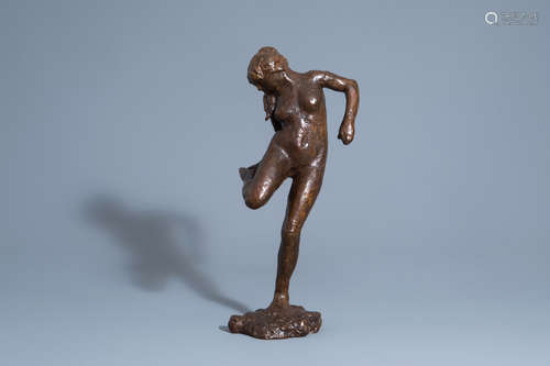 Edgar Degas (1834-1917): 'Danseuse regardant la plante de son pied droit', patinated bronze