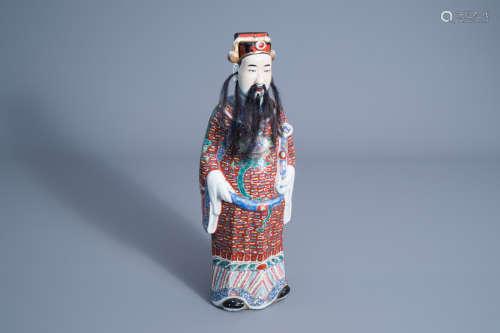 A Chinese famille rose 'Star God' figure, 19th/20th C.