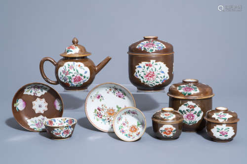 A collection of Chinese famille rose Batavian wares, 18th C.
