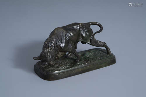 Antonio Amorgasti (1880-1942): Bull, patinated bronze, dated 1928