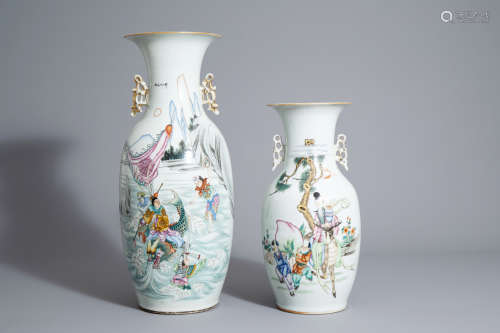 Two various Chinese famille rose vases, 19th/20th C.