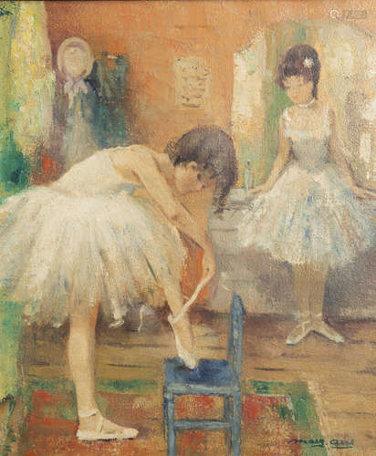 Marguerite Aers (1918-1995): Ballerinas, oil on canvas