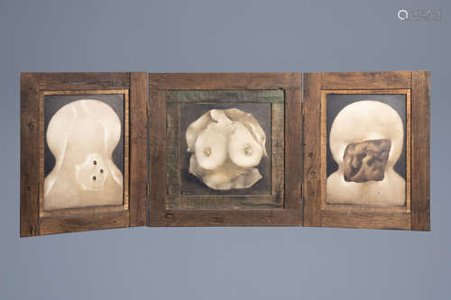 Yves RhayŽ (1936-1995): Triptych, oil on board