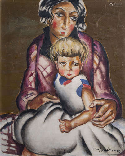 Nina Alexandrowicz (1888-1946): Mother and child, oil on canvas