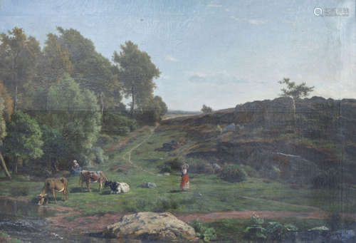 ThŽodore Fourmois (1814-1871): 'Vue prise ˆ Mont-Saint-Guibert', oil on canvas, dated [18]67