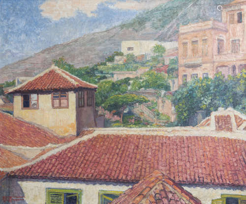 Franois Pycke (1890-1960): 'La Orotava - Teneriffe', oil on canvas, dated 1935