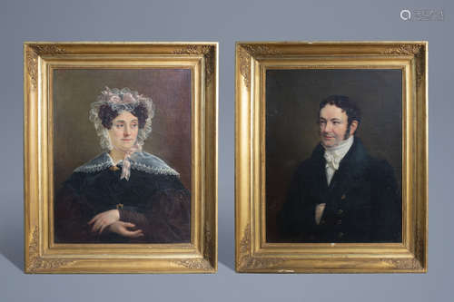 Charles PicquŽ (1799-1869): Double portrait of Amatus Eduardus van Rullen and Isabella Francisca Lud