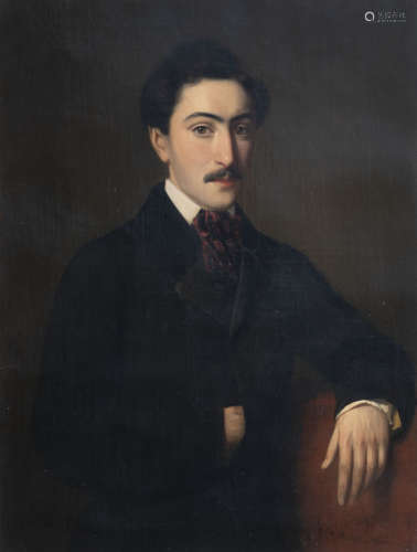 Theodore Bernard De Heuvel (1817-1906): Portrait of Edouard van Rullen (Ruelen), oil on canvas, date