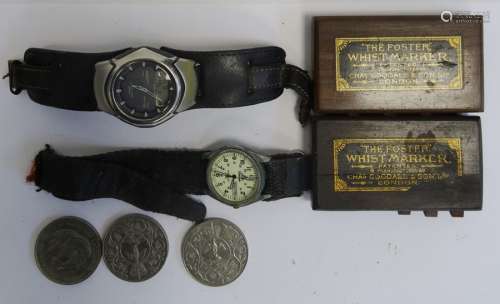 Casio Wave Captor gent's watch, two whist markers, odd coins, costume jewellery including cufflinks,