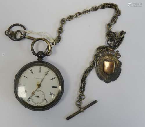 Victorian silver pocket watch, Chester 1894 by J Millington, Lincoln, with subsidiary seconds