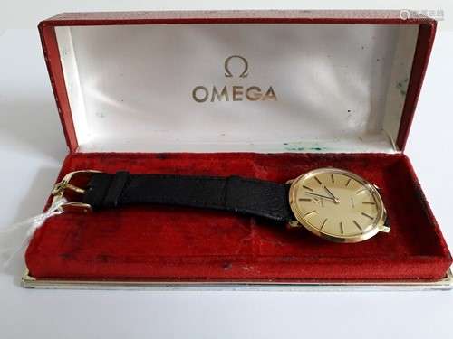 Omega De Ville Gold Plated Cased Gent's Wristwatch, signed dial with line markers, the movement