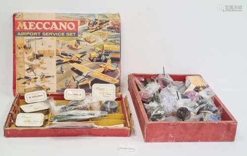 Meccano tinplate Airport Service set and other Meccano (1 suitcase)