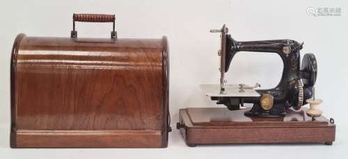 Singer sewing machine, patent number 131986, in wooden case