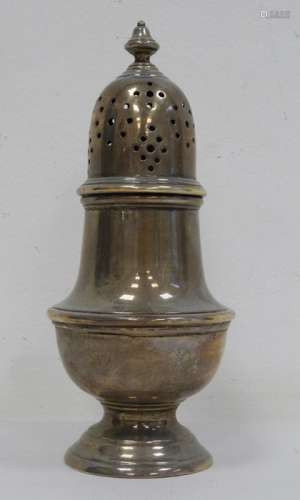 1930's silver sugar sifter, London 1931, maker's mark worn, baluster form on circular base, 5.3oz